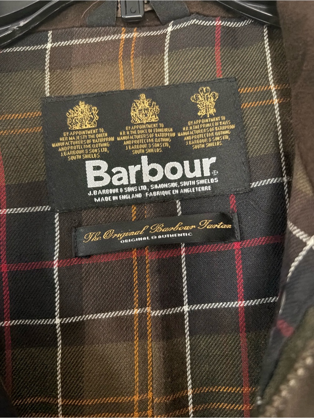 Barbour Dark Olive Green Waxed Field Jacket with Tartan Lining - women - Picture 2 of 4